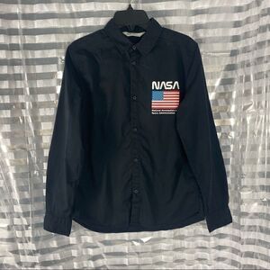 H&M Black Long Sleeve NASA Design Shirt